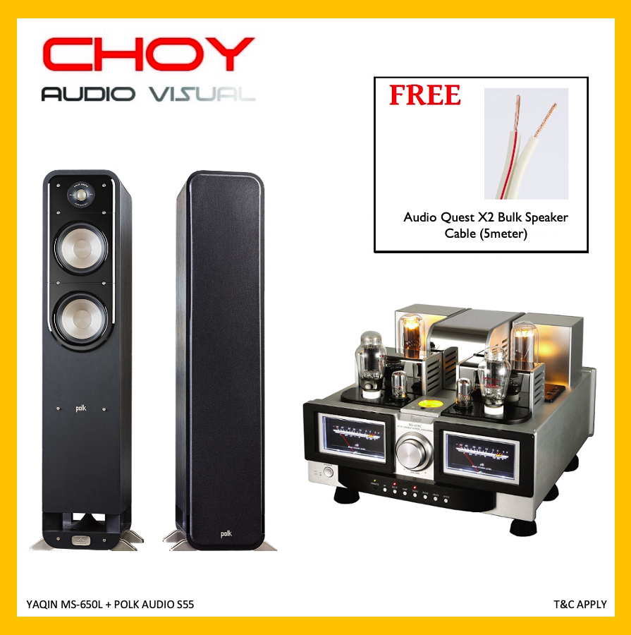 Yaqin MS650L Vacuum Tube Amplifier + Polk Audio S55 Floorstanding