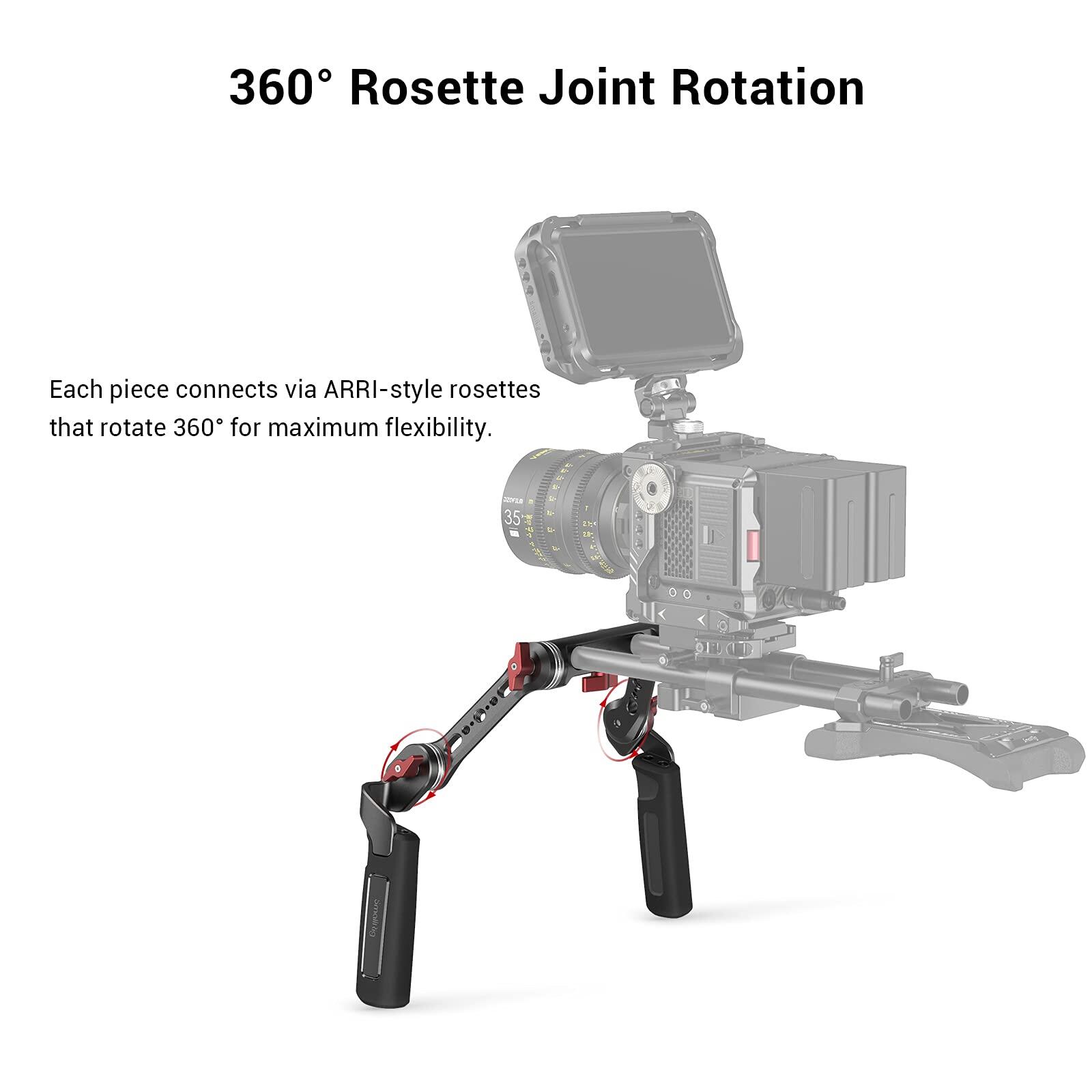 SmallRig Rosette Vai Giàn Khoan Bộ tay cầm với Rosette cần mở rộng 2002