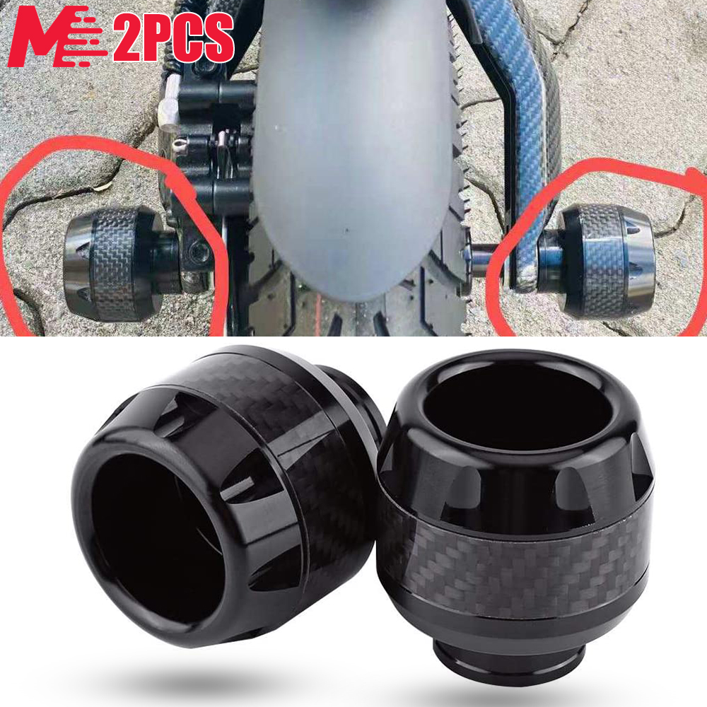 Motorcycle Fork Frame Sliders Crash Protectors - 1 Pair Carbon Fiber, Blue (Fits Many Bikes)