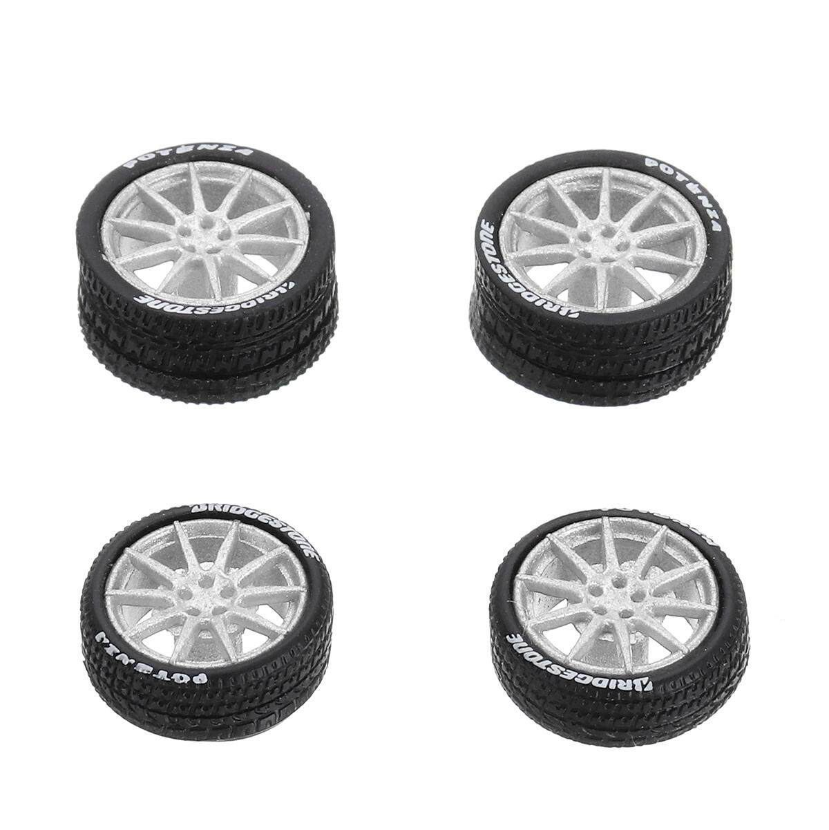 1 Set Custom Wheel Rubber Tire Axle Brake Disc for 1:64 Hot Wheel Tomy Car !!