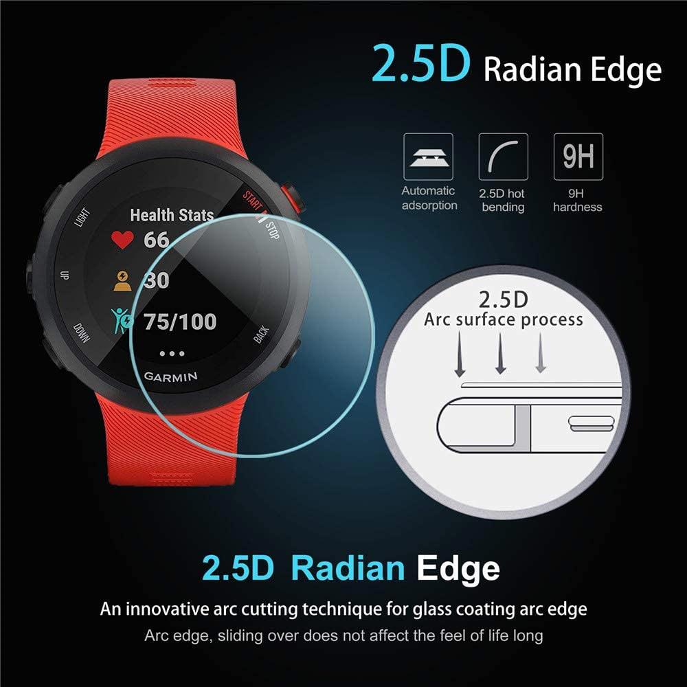 3 Pack Compatible for Garmin Forerunner 45/45S Screen Protector, Scratch Resistance No Bubble Anti-Fingerprint Hardness Tempered Glass for Garmin Forerunner 45 / 45s