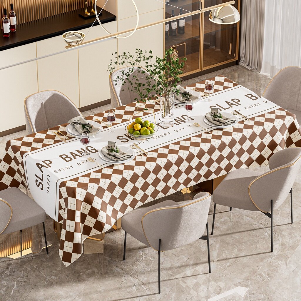 Homenhome ins Wind waterproof oil proof wash free rectangular pvc table mat