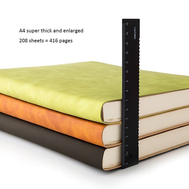 A4 Notebook Thickened Notepad Business Soft Leather Work Meeting Office Diary Sketchbook Students Cute 200 Pages Notepad