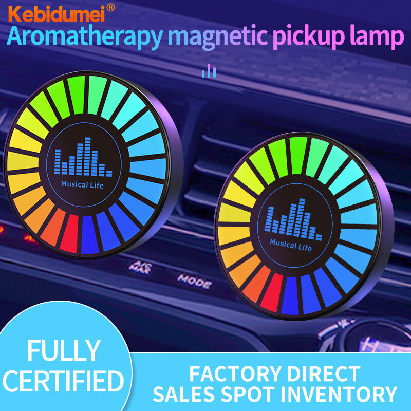 Kebidumei Music Rhythm Lamp Fragrance Lamp RGB Led Strip App Control Voice Rhythm Atmosphere Light Car Air Freshener New Strange Lamp