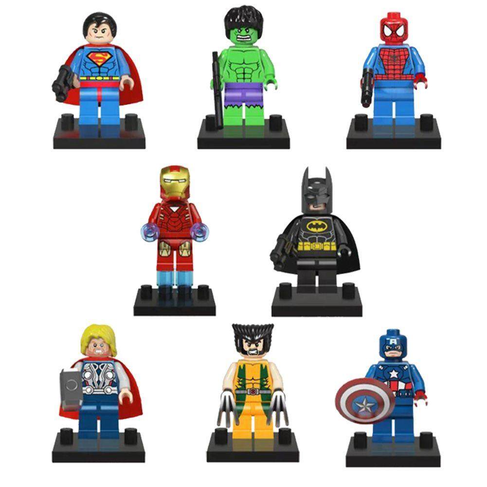 Lot of 8 Super Heroes Avengers Minifigures LEGO Toys Captain Hulk Iron Man