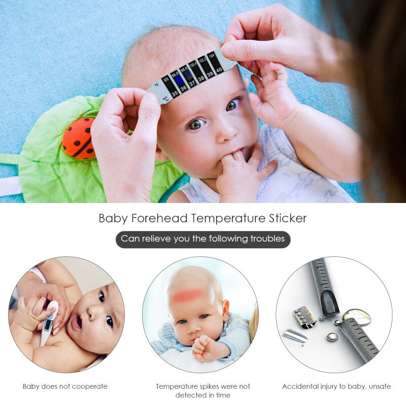 20pcs Children Kids Baby Care Flexible Body Fever Forehead Thermometer Sticker Thermometer Sticker