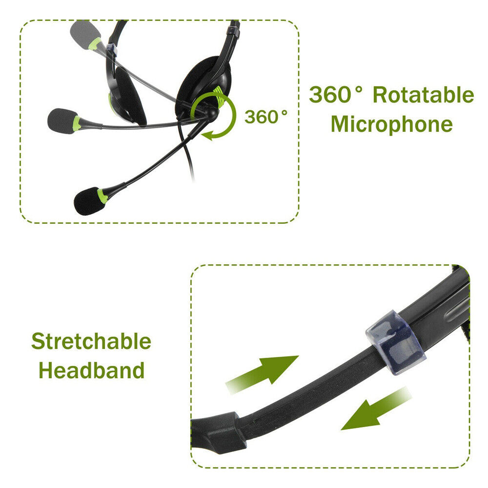[In Stock]Original USB/3.5mm Headset with Microphone Noise Cancelling Computer PC Headset Lightweight Wired Headphones for PC /Laptop/Mac/ School/Kids Earphones with Mic Over-Ear Headphones with Noise Canceling Mic & Memory Foam Ear Pads