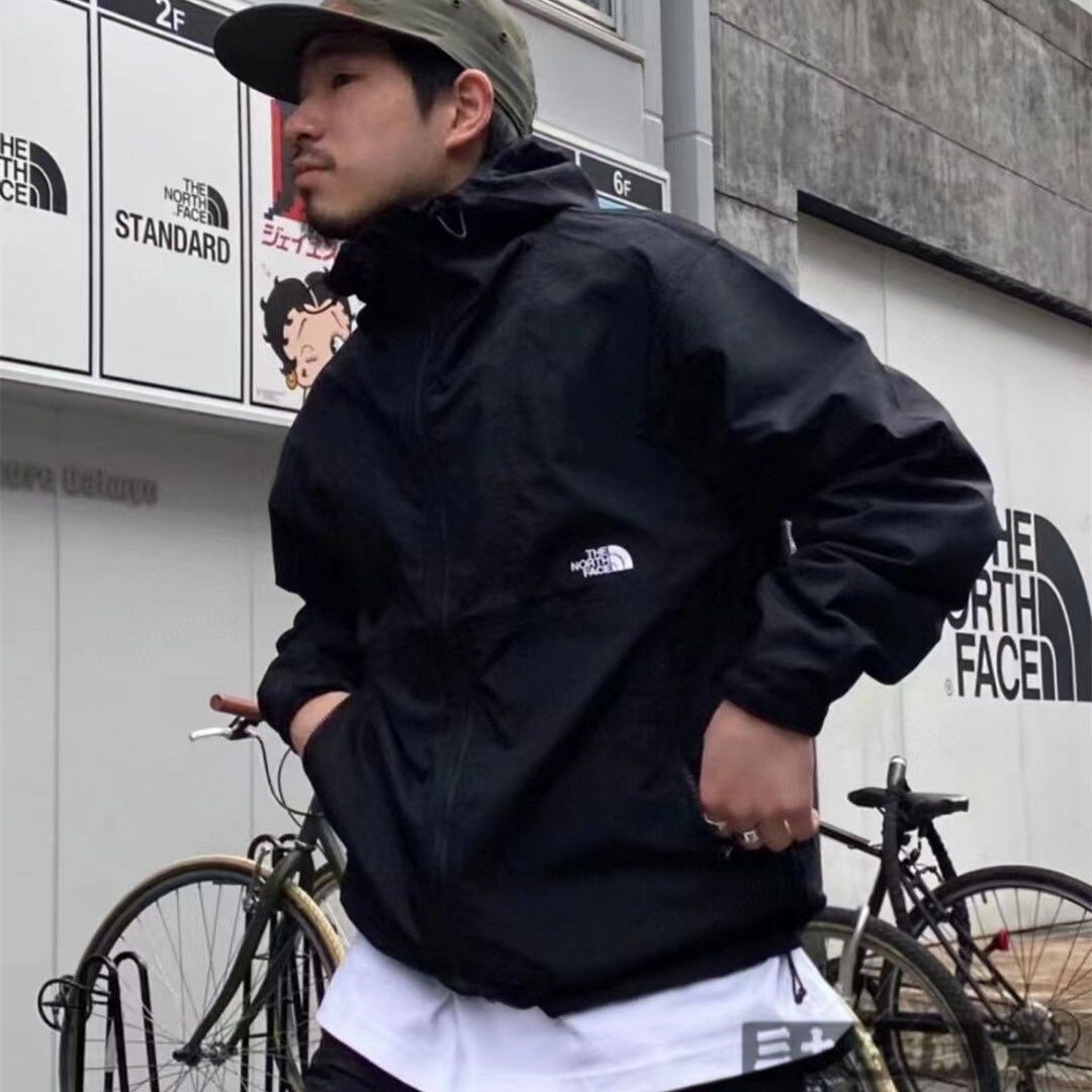 ✑ The North Face day edition North house COMPACT JACKET embroidery stitching color woven hooded ski-wear coat JACKET couples