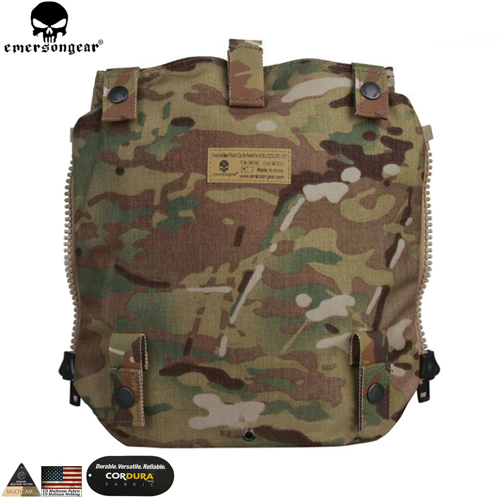 EmersonGear Tactical Vest Panel Back Pocket Zippered Panel Accessory Backpack for AVS JPC2.0 CPC Vest