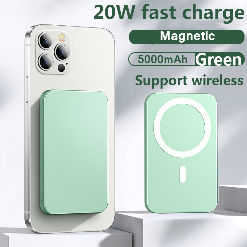 Power Bank Two-Way Fast Charging Wireless Mobile Suction Super Large Capacity Portable External Suitable for i-phone Suitable for 13, 12, 11 Pro Max