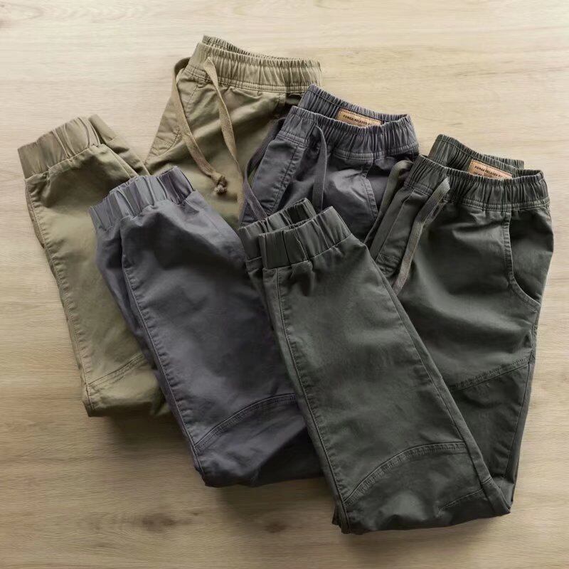 Men's loose cargo pants, leggings, men's elasticated waistband stretch trend versatile cargo casual sports pants