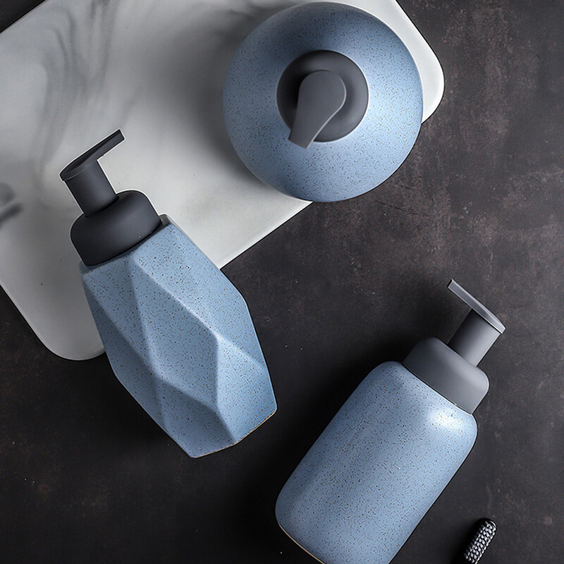 [Carmelun] Ceramic Liquid Foam Soap Dispenser Portable Pump Bottle Bathroom Accessories