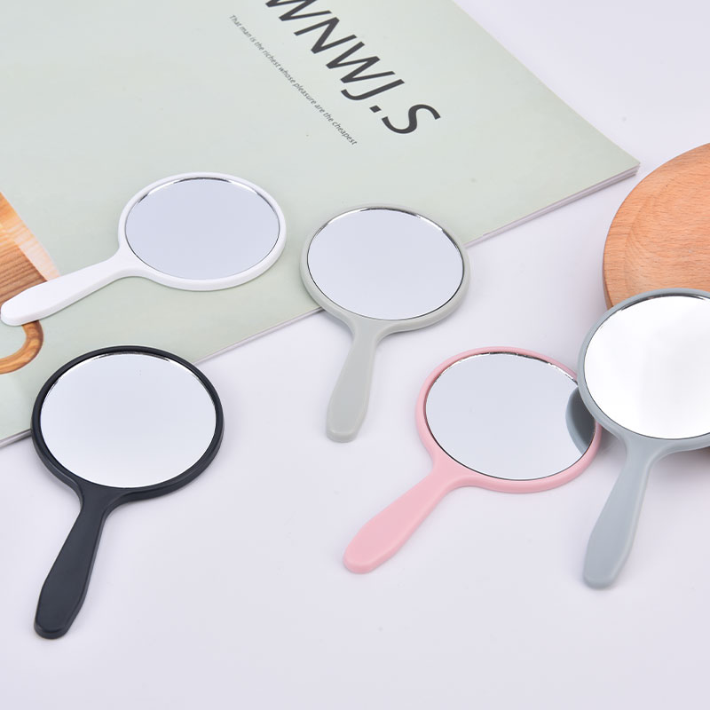 New Handheld Makeup Mirror Round Vanity Mirror with Handle Hand Mirror Cosmetic