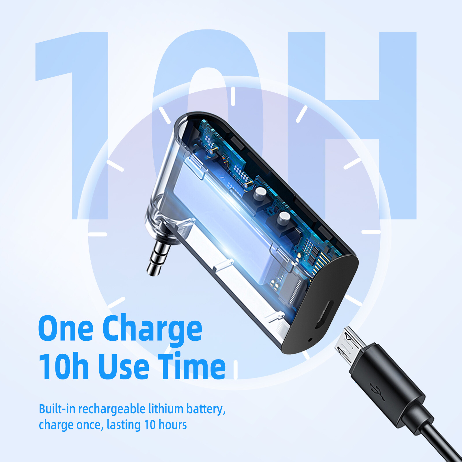 【100% sản phẩm chính hãng】Hoco E53 Đầu nhận Bluetooth Bluetooth không dây 5.0 Bộ chuyển đổi sạc cho xe hơi Di Động Bộ chuyển đổi âm thanh không dây 3.5Mm Aux Với Microphone Cho Xe Hơi/Âm Thanh