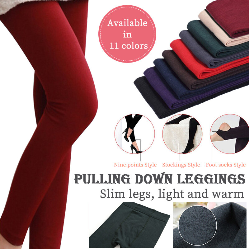 2020 New Winter Women's Legging Women Warm Velvet Nine Points Rompers Feet Leggings Ladies Yoga Dance Pantyhose Bottoms Pants Girls Students Casual Legging