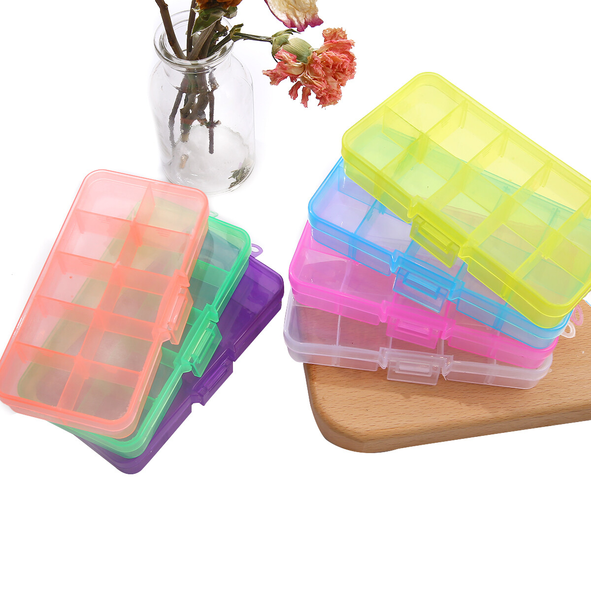 Hộp Đựng Trang Sức Bằng Nhựa 10 Ngăn Hộp Hình Chữ Nhật Hộp Đựng Có Thể Điều Chỉnh Để Sắp Xếp Hạt Hộp Bông Tai Hộp Quà Tặng Trang Sức 1 Cái