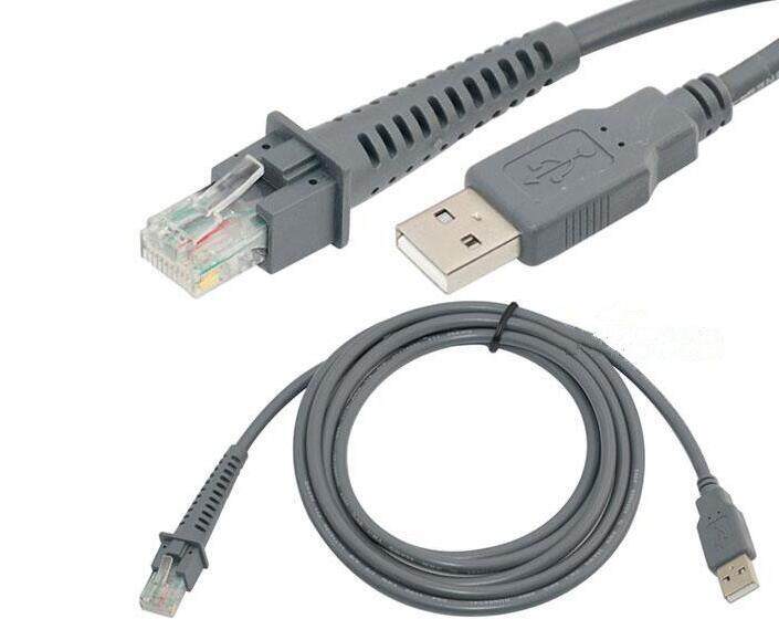 Cáp Đọc Máy Quét Mã Vạch USB A Male To RJ45 7ft 2M Cho Máy Quét Mã Vạch Biểu Tượng Motorola LS4278 LS2208 2208AP Bằng CBA-U01-S07ZAR Thông Thường