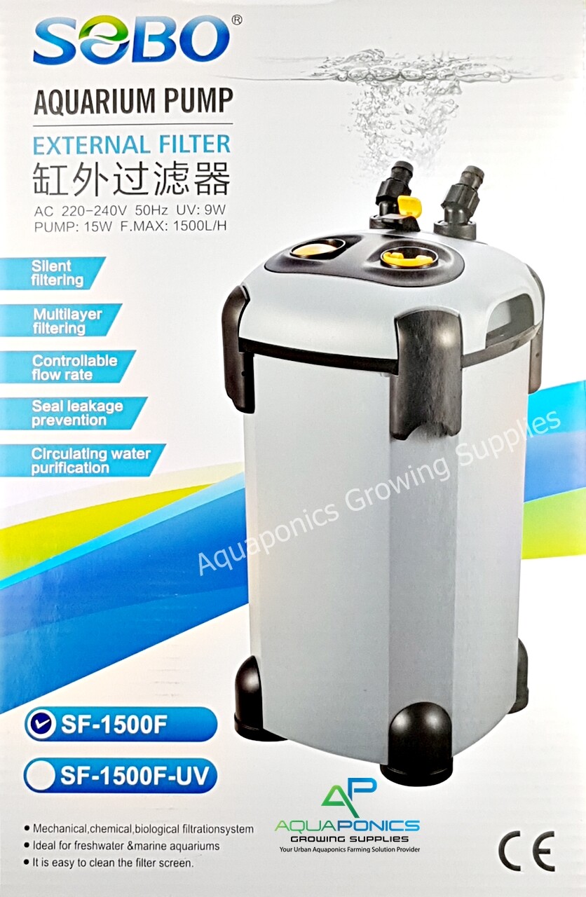 SOBO Canister External Filter with Aquarium Pump 1500L/Hr 15watt SF