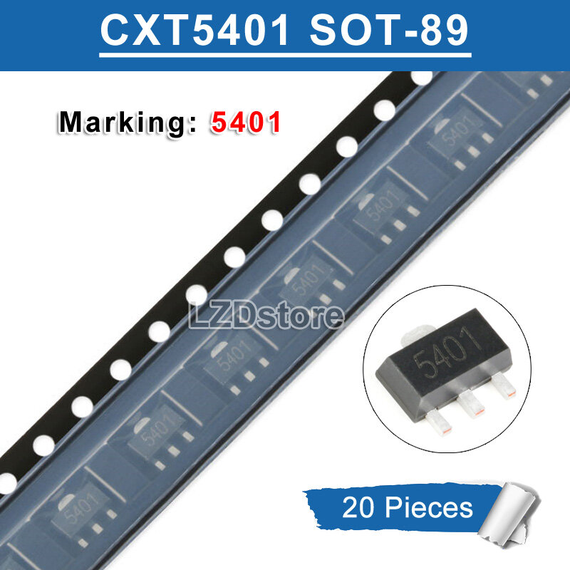 20pcs cxt5401 sot-89 marking 5401 smd -150v/0.5a pnp transistor new original