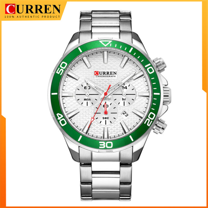 CURREN Mens Fashion Watches Chronograph Watches Stainless Steel Band For Man Luxury BrandWater Resistant Quartz Watch 8309 Malaysia