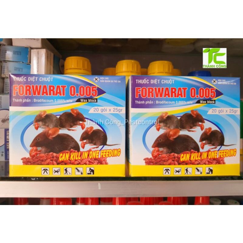 Thuốc diệt chuột forwarat 0.005 gói 25 gam