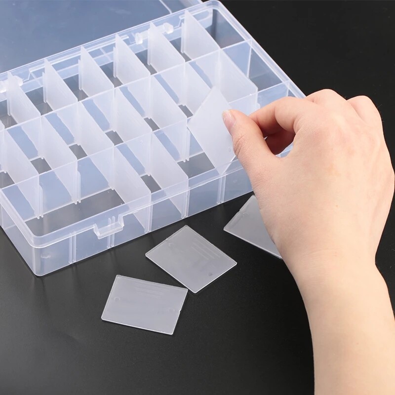 【Varitystore】 Hộp Đựng Trong Suốt Đa Năng Kích Thước Hộp Nhựa Đựng Đồ Trang Sức Dụng Cụ Làm Móng, Hộp Đựng
