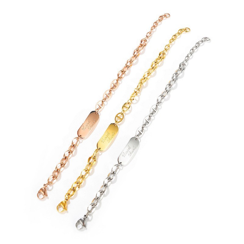 Lắc Tay Dây Xích Good Luck Titan Ko Đen TT 3192