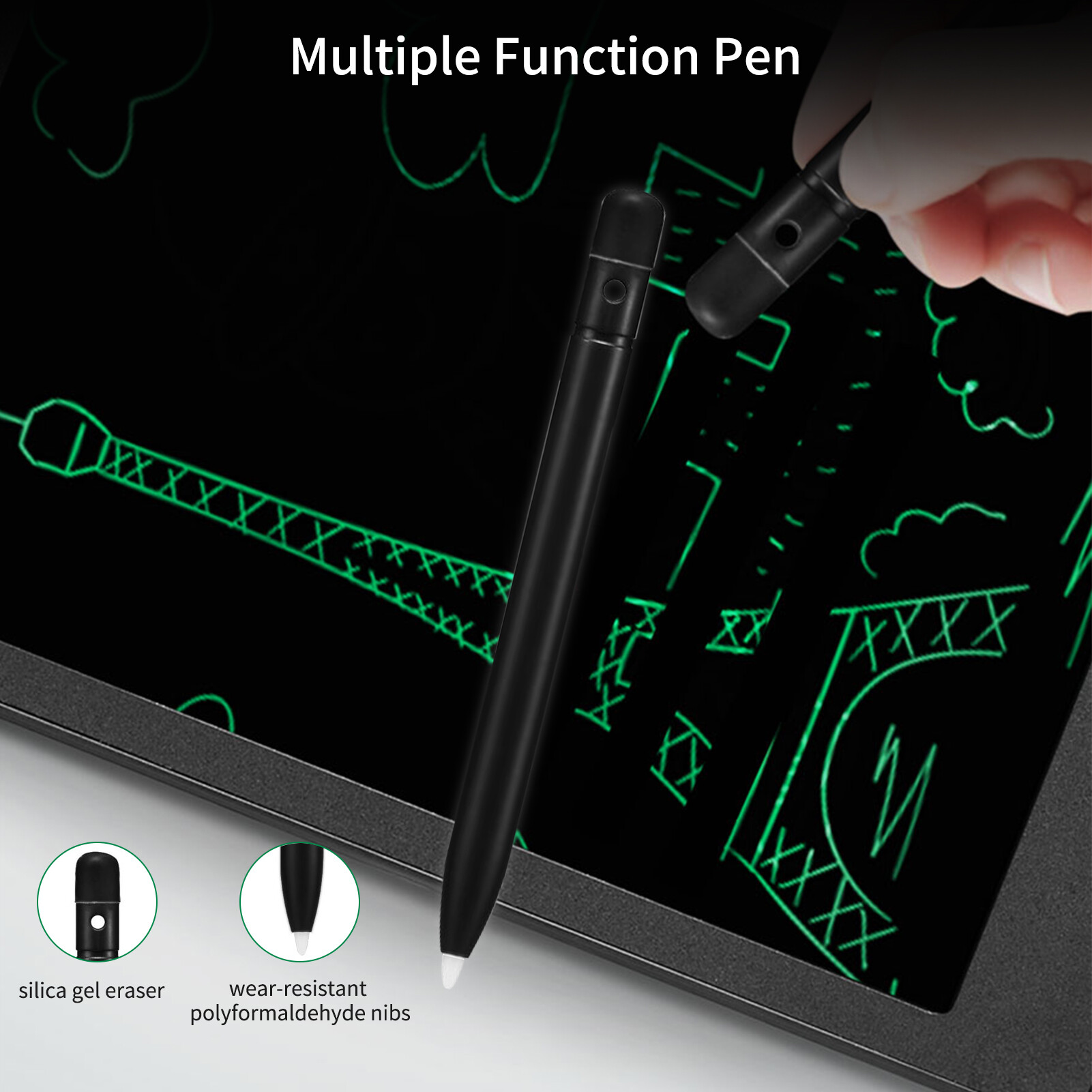 KKmoon LCD Writing Tablet 8.5 Inch Doodle Drawing Pad Handwriting Multiple Colorful Board with Magnetic Stylus for Toddler Kids Office Educational and Learning Toy Gifts for 3-6 Years Old Boy and Girls Children's Day Partial Erasing