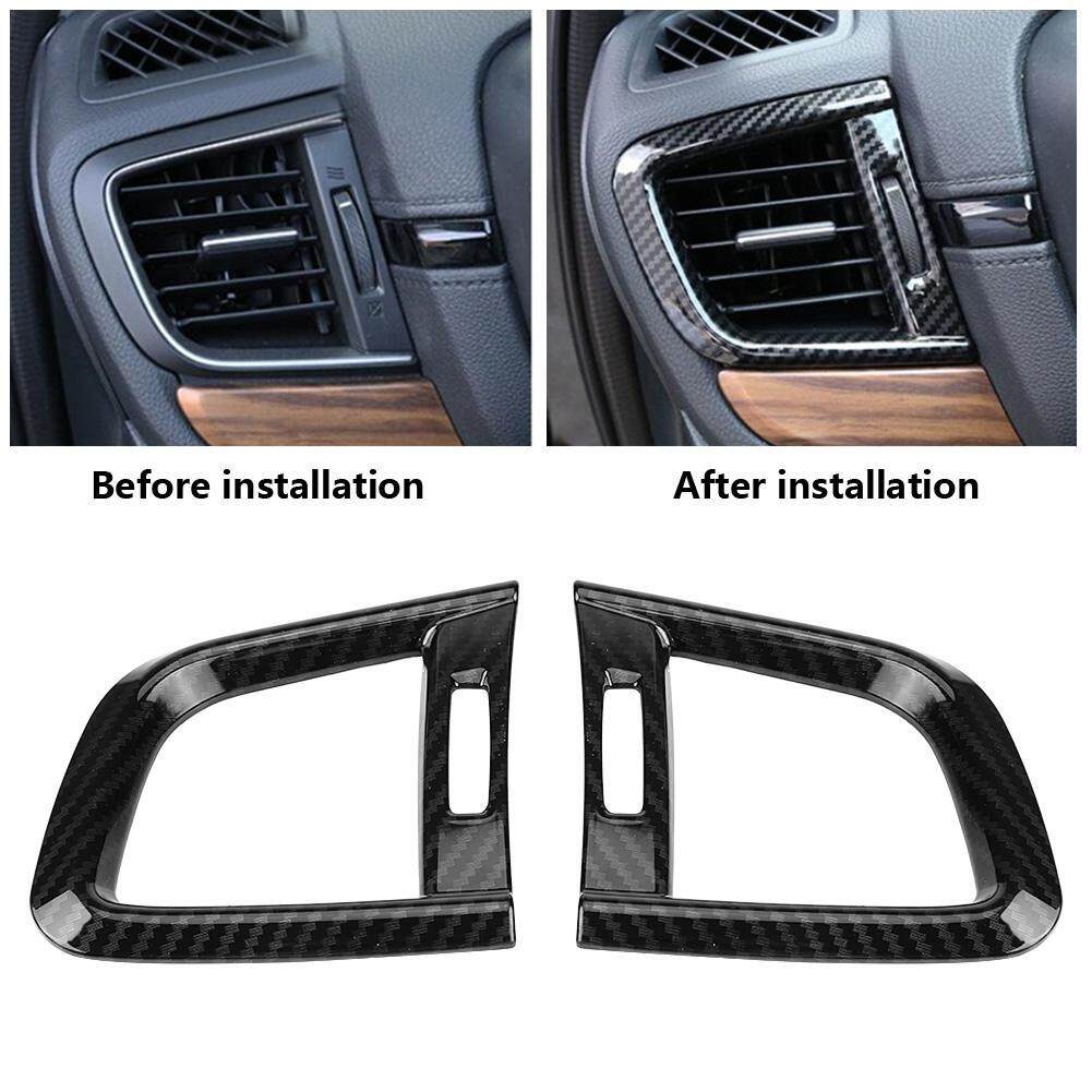 Carbon Fiber Style Rear Air Conditioning Vent Outlet Frame Decorative Cover Trim for Honda CRV 2017