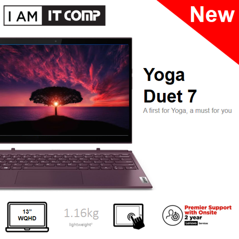 Lenovo Yoga Duet 7 13IML05 82AS0054MJ / 82AS007KMJ 13.3 WQHD Touch Laptop Slate Grey/Orchid (i5-10210U/8GB/256GB/W10) FOC WIRELESS MOUSE & F-SECURE 1 YEAR Malaysia