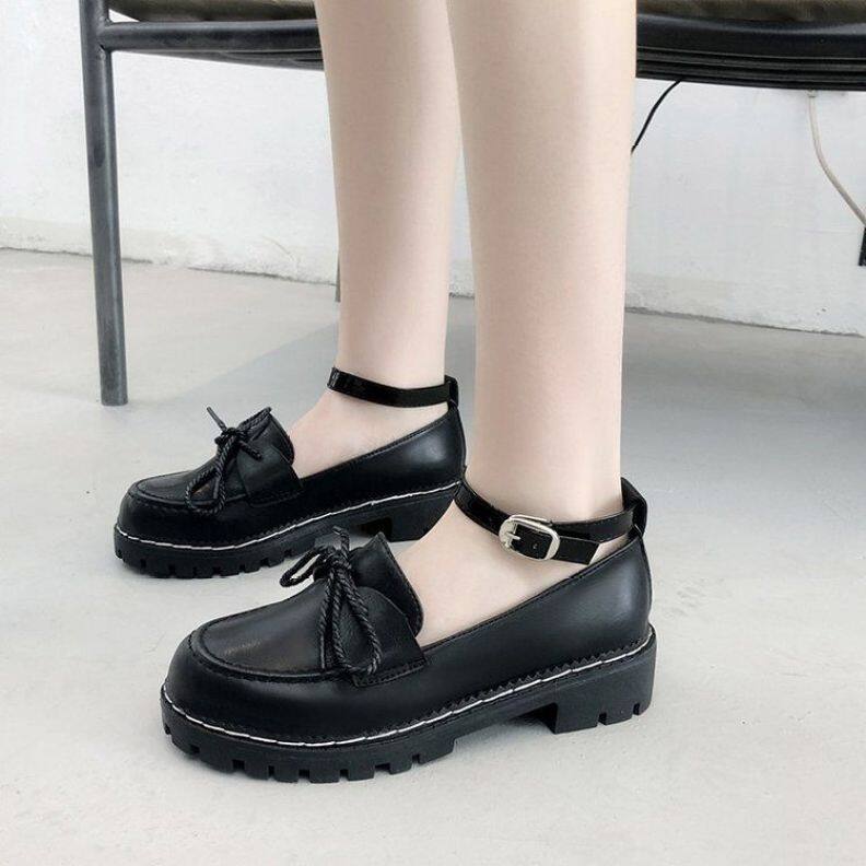 JMR443 Lolita Giày Da Nhỏ Phụ Nữ 2020 Mùa Xuân Mary Jane Giày Của Phụ Nữ Nhật Bản Cao Gót Đồng Phục JK Retro Giày Đế Bệt giá rẻ