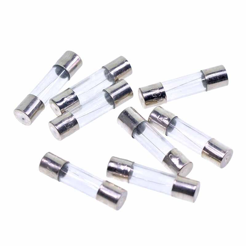 50pcs 10 kinds of 5pcs each 0.5a 1a 2a 3a 5a 8a 10a 15a 20a 30a 250v glass tube fuse 6*30mm