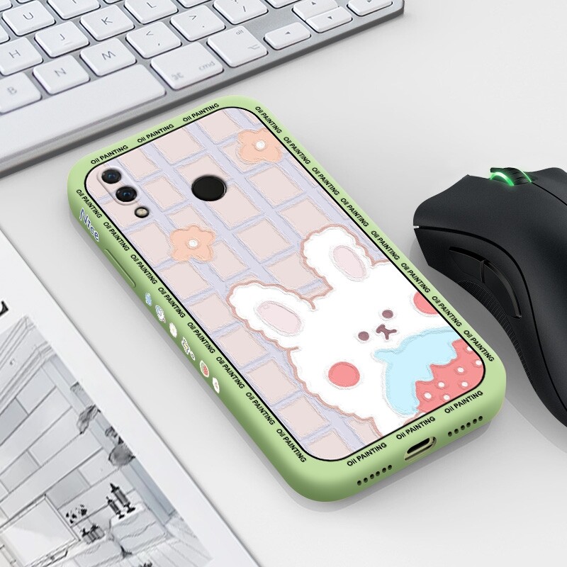 For Huawei Nova 2 Lite Nova2 Plus Nova 2i Nova 3 Nova 3E Nova 3i Case with Cute cartoon oil painting rabbit bear Shockproof soft thin Back Cover Liquid Silicone Pattern Camera Full Lens protector casing