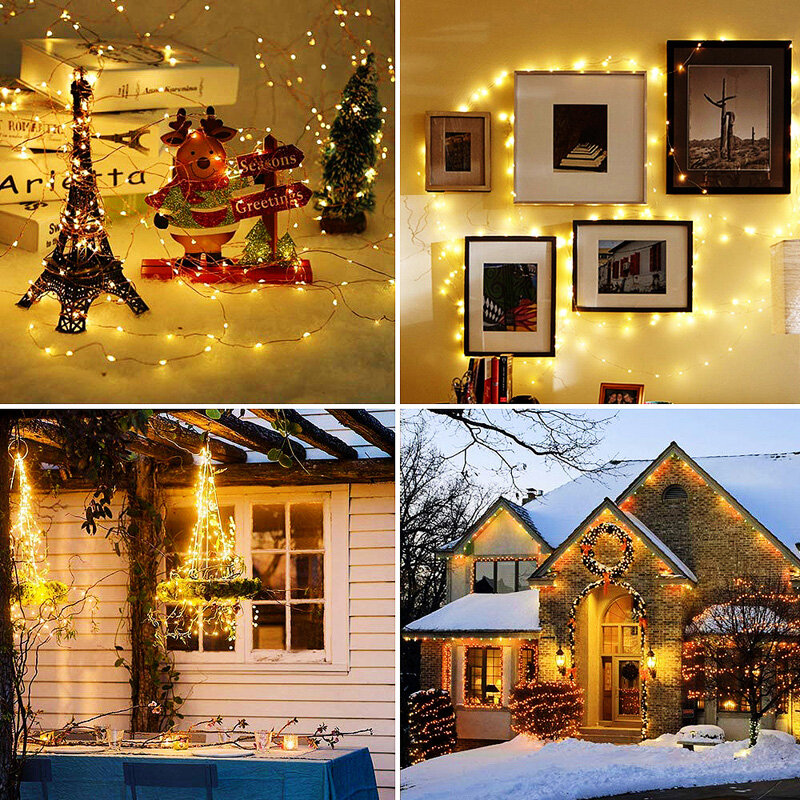 5M/10M LED USB Multi-mode String Light Copper Wire String Fairy Light Strings Lights LED Party Wedding Decoration Garland Festival Warm White 50LED 100LED Fairy Light