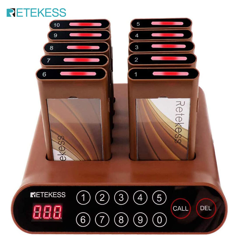 Retekess TD110ระบบเพจเจอร์ร้านอาหารระบบการโทรแบบไร้สายสวิตช์จับเวลา8 ...