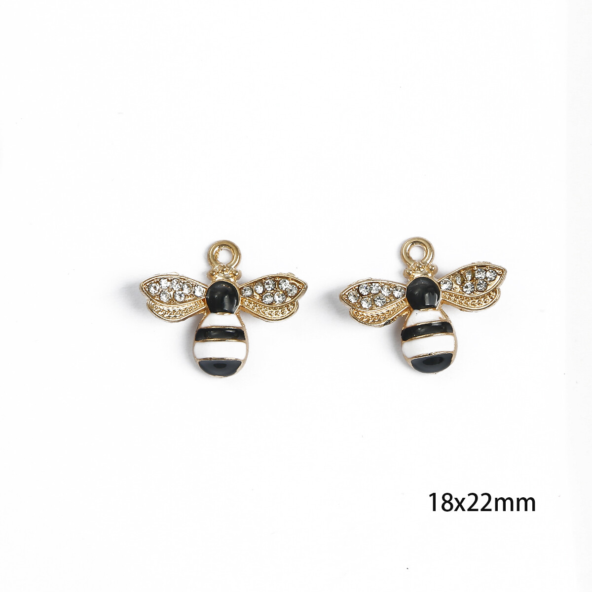 2pcs Enamel Charm Alloy Cute Bee Pendant For Jewelry Making Diy Necklace Bracelet Earring Accessory