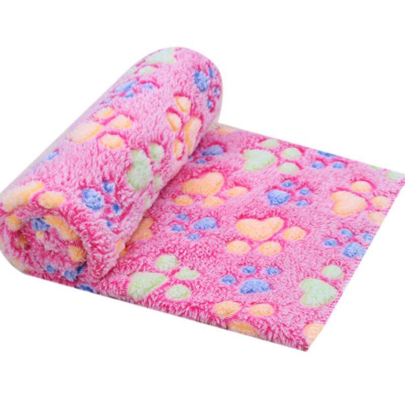 Huanhuang®Chó Con Dễ Thương Mèo Con Chó Mèo Ấm In Hình Móng San Hô Lông Cừu Đệm Chăn Thảm Khăn