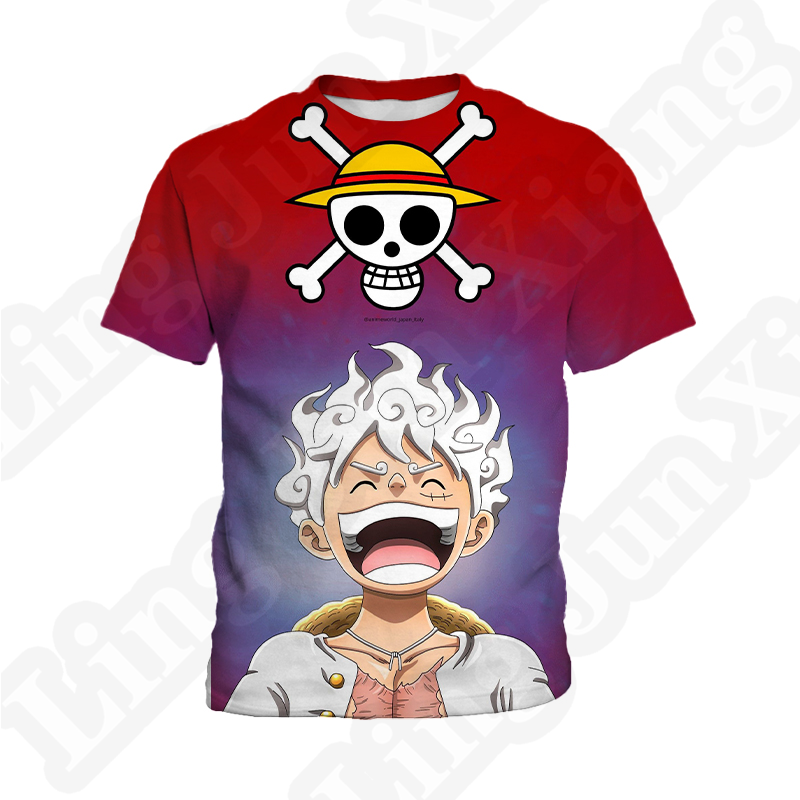 Luffy Gear 5 One Piece T-shirt para crianças, roupas para meninos e  meninas, roupas infantis, camisetas anime, tops de desenhos animados