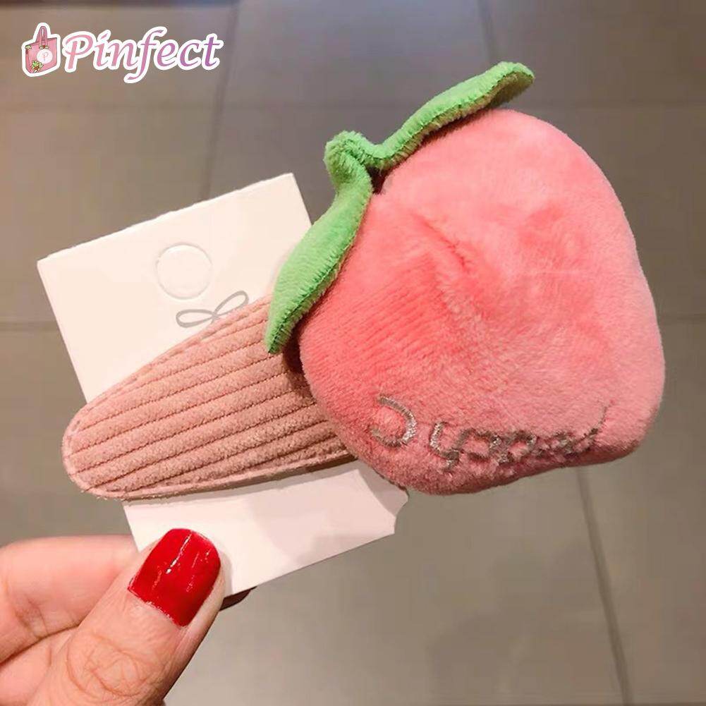 [Pinfect] Ins Korean Girls Fashion Cute Animal Fruit Peach Strawberry Dinosaur Hair Clips Candy Color Korean Hair Pins Women Headwear Giant Hair Clip Big Hair Clip
