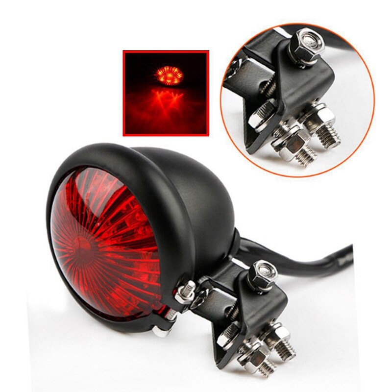Red 12V Led Black Adjustable Cafe Racer Style Stop Tail Light ...