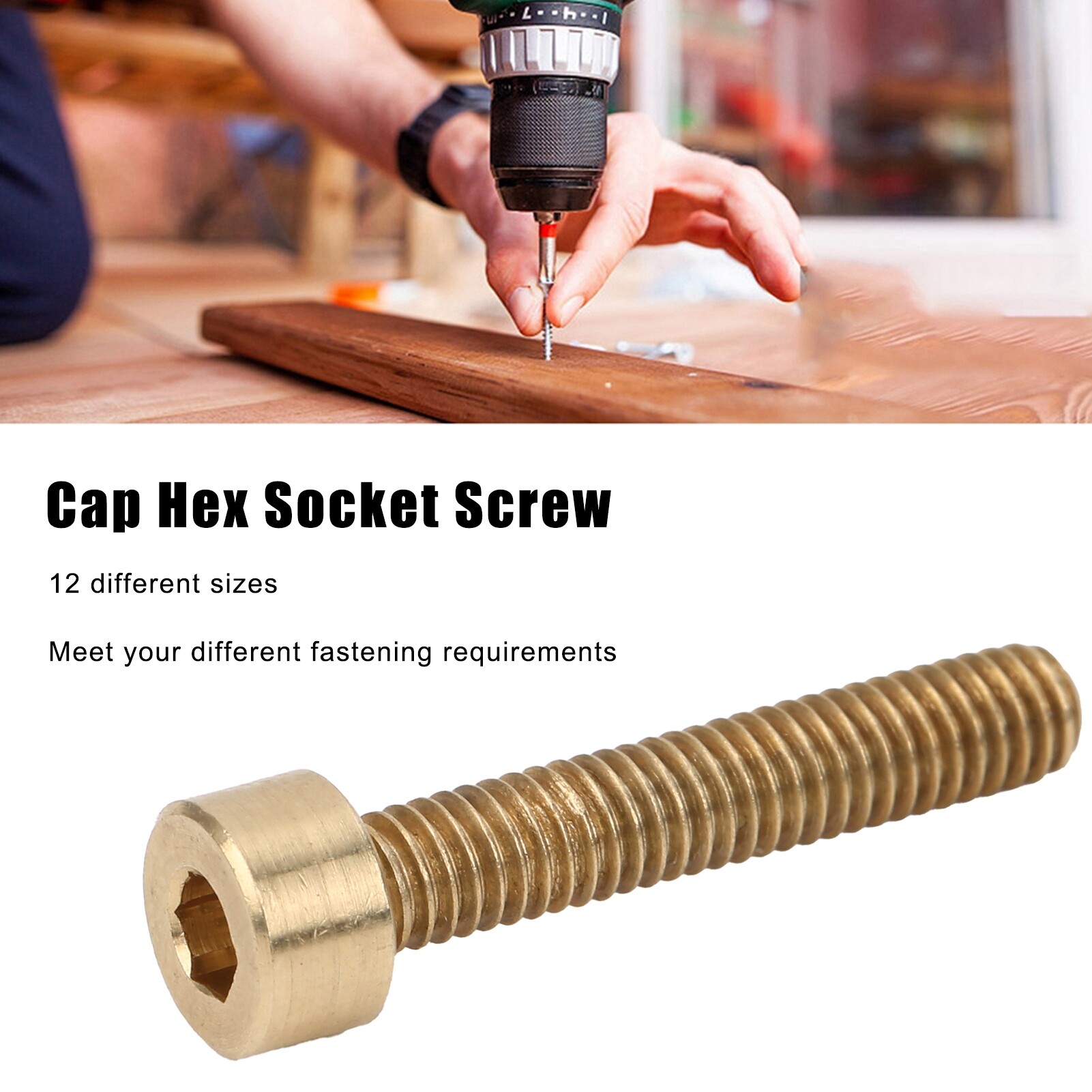 50Pcs Cap Hex Socket Screw Copper Fastener Hardware Tools Industrial Supplies M4