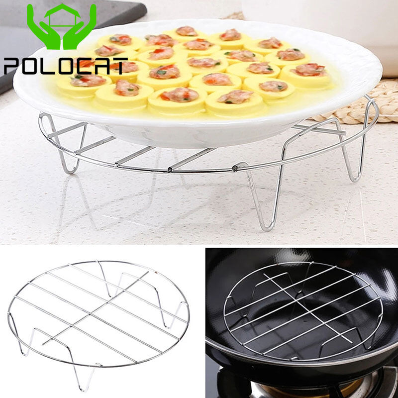Polocat Stainless Steel Steaming Pot Rack, Cooling Pan Bracket, High Leg Kitchen, Food Vegetable Steamer Rack