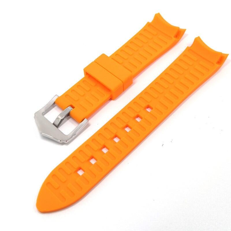 Universal Band High-Quality Silicone Elbow Arc Interface Strap 18MM 20MM 22MM 24MM Sports Waterproof Strap Watch Accessories