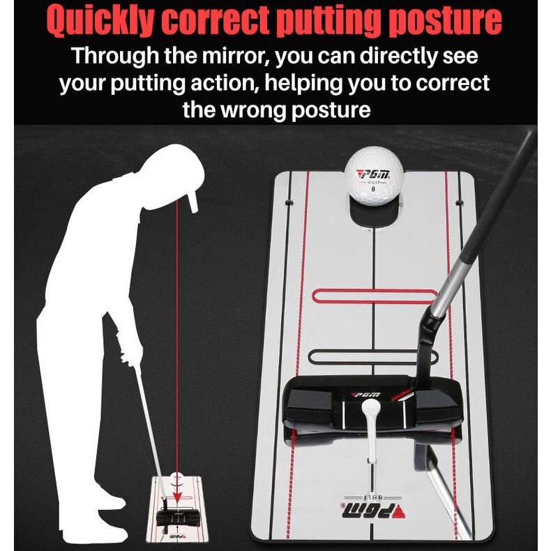 PGM Multifunction Golf Putting Swing Posture Corrector Mirror for Beginner Golf Wood Rion Wedge Putter Practice Adjust Direction