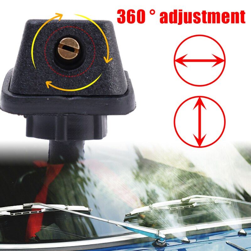 2 Chiếc Cần Gạt Nước Có Thể Điều Chỉnh Phía Trước Ô Tô Phổ Biến Thanh Gạt Nước Cho Kính Chắn Gió Vòi Phun 360 ° Vòi Xịt Rửa