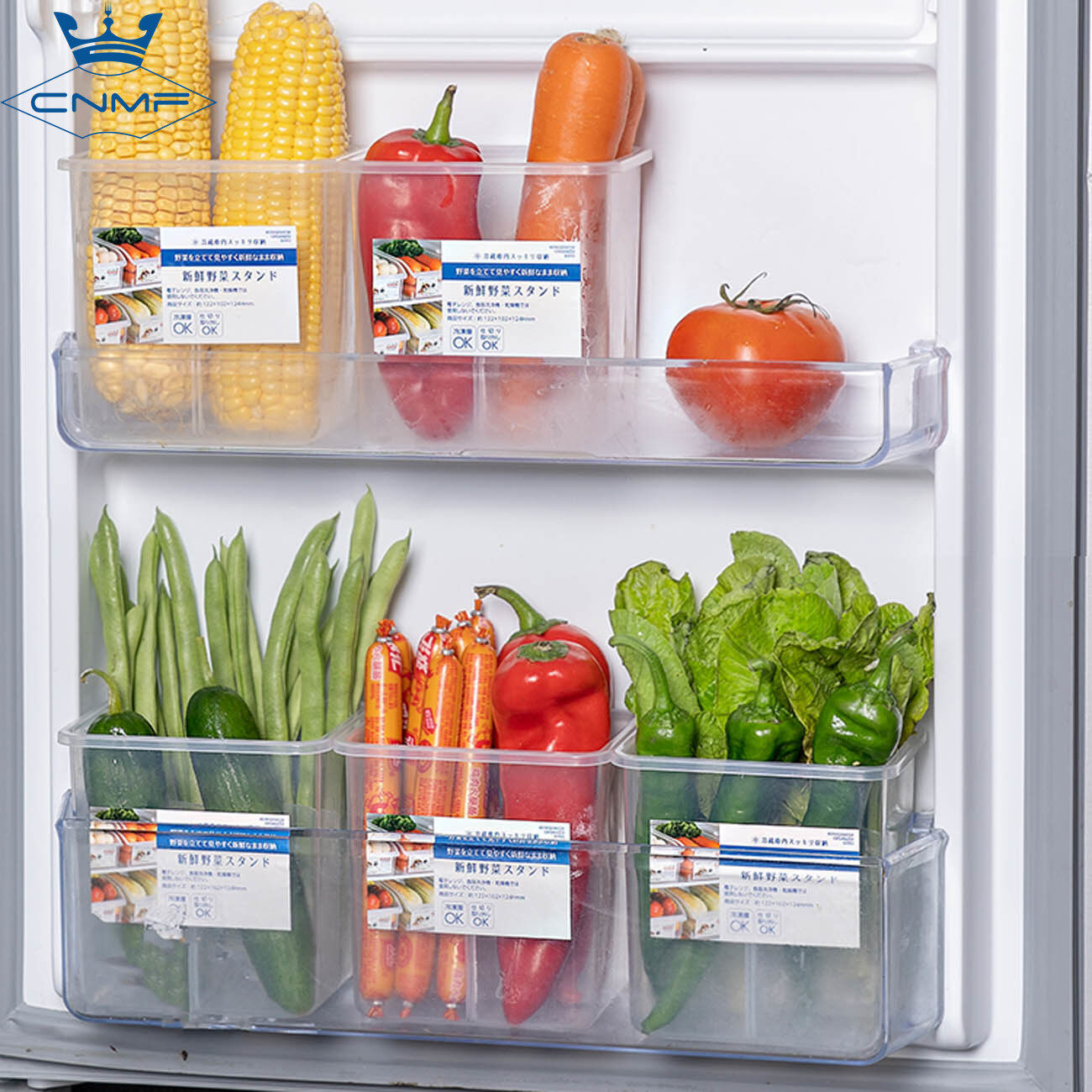 CNMF Transparent Fresh-Keeping Compartment Refrigerator Organizer Storage Box