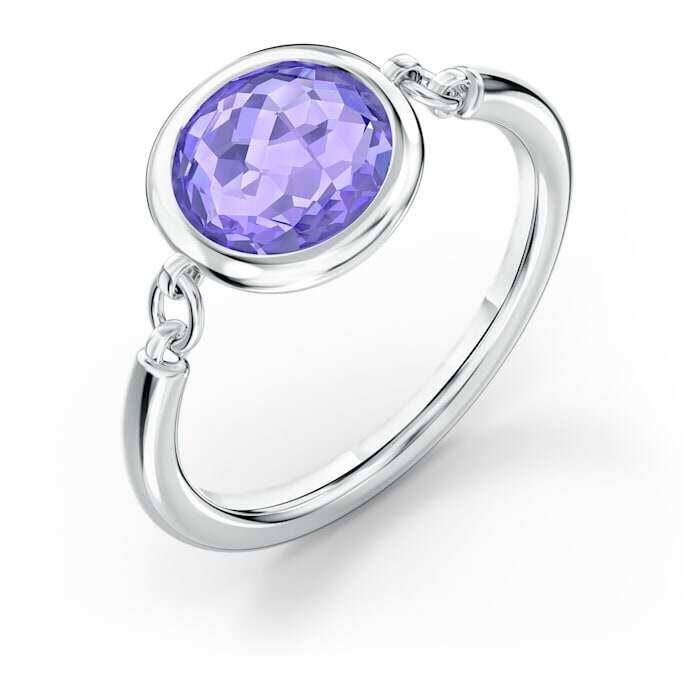 Tahlia Ring Purple Dream Heart Candy Color Round Crystal Ring Rose Gold Women Gift