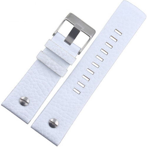 22 24 26 28 30mm Black Brown White GenuinLeather Watch Strap For Diesel DZ DZ7257 DZ4318 watchband Wristband With rivet bracelet