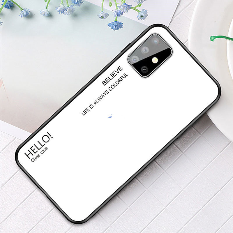 For Samsung Galaxy M51 Shockproof Gradient Tempered Glass Casing Protective Back Case Cover