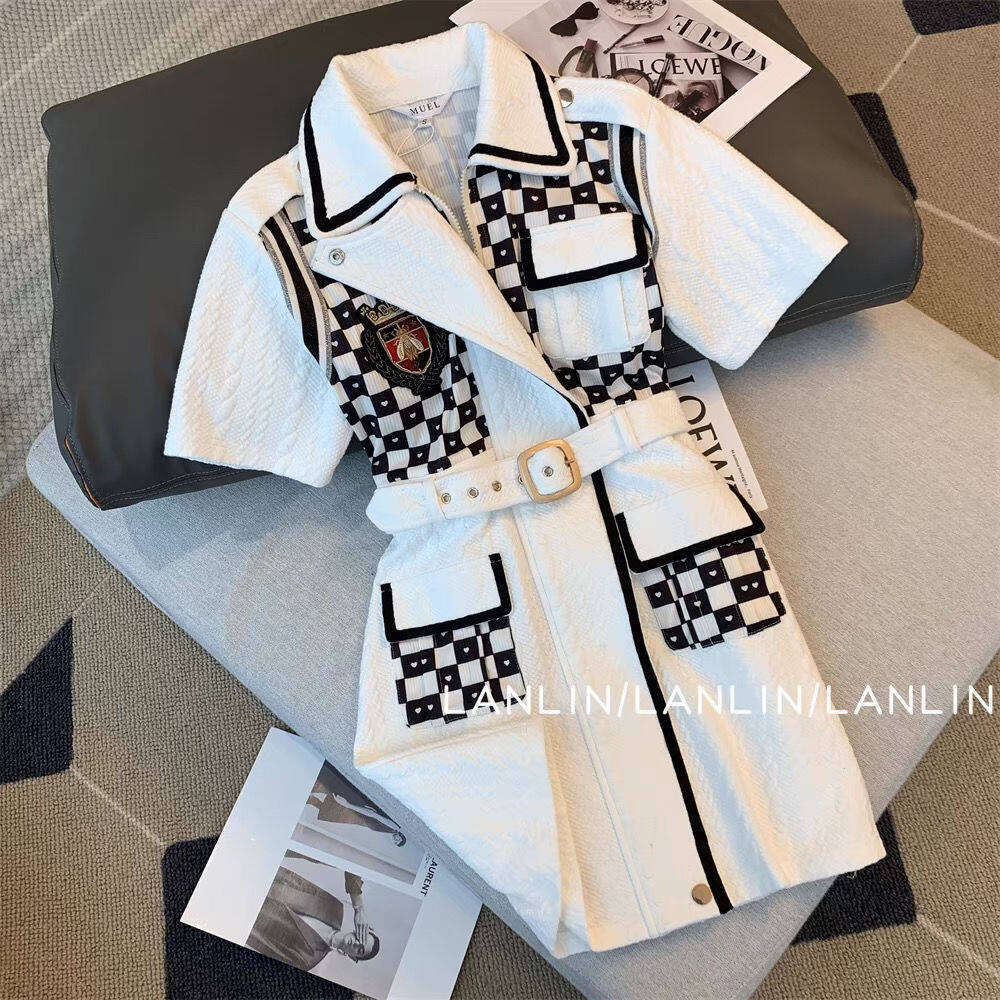 Small Fragrance Dress Women's Summer 2022 New French Polo Lattice Dress
